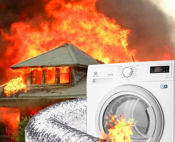 House fire caused by dryer lint