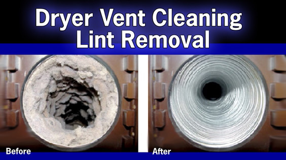 Before and After Dryer Vent Cleaning